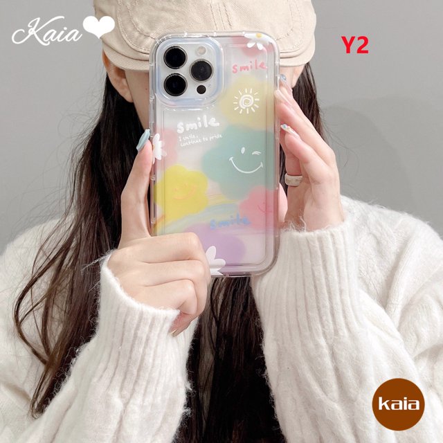 Ins Korea Estuche De Sonrisa Linda Flor De Acuarela Fresca Para Redmi 12C 9T 9 10C 9C NFC 9A A1 10A 10 POCO F4 Note11 Note10 Note 8 11s Note9 Note10s Airbag Suave Tpu Cubierta Gao Jiahui unisex