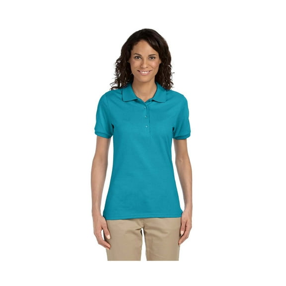 Jerzees Women's Four Button Placket Side Vent Polo Shirt, Style 437W