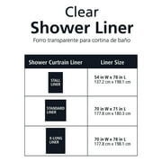 Mainstays Medium Weight PEVA Shower Liner, 54 x 78 for Bathroom Stall, Clear