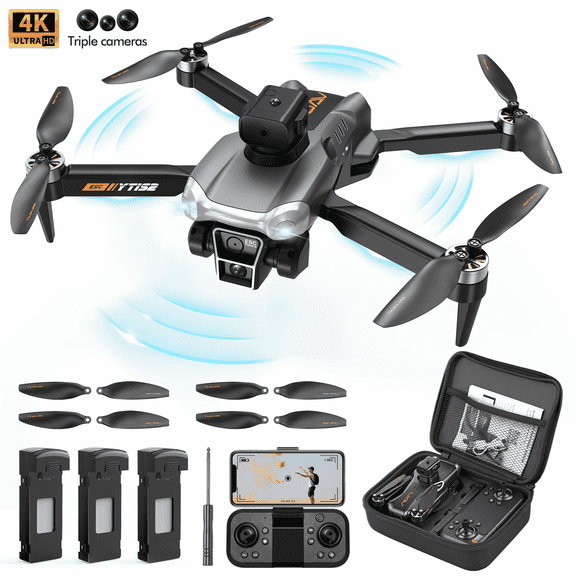 Drone with Camera for Kids Adults 4K, UUGEE RC Drones Foldable Fpv Quadcopter for Beginners with 3 Cameras & Batteries, LED Lights,Christmas Birthday Gifts