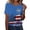 Blue, variant on 250th Anniversary T-Shirt for Women - Distressed USA Flag Graphic Tee with "1776-2026" Badge, Ripped Effect Patriotic Crew Neck Short Sleeve Top Blue L