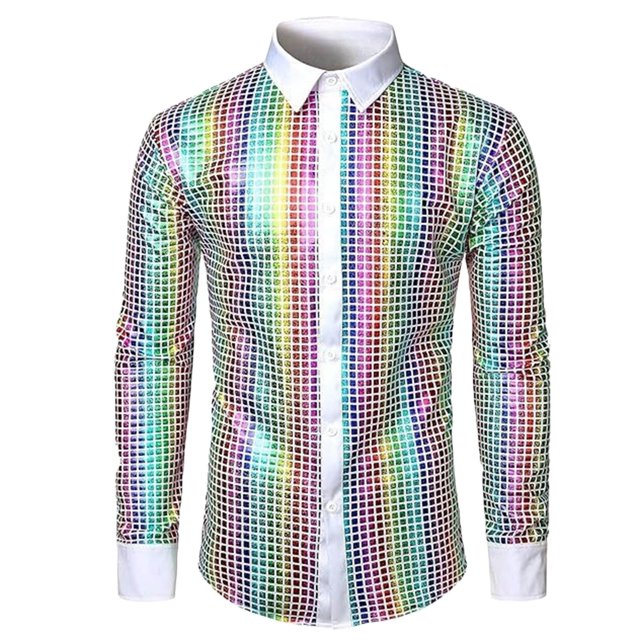 Blusa y camisa de manga larga con cuello vuelto para hombre, informal, con botones y retazos, de manga larga y cuello vuelto.