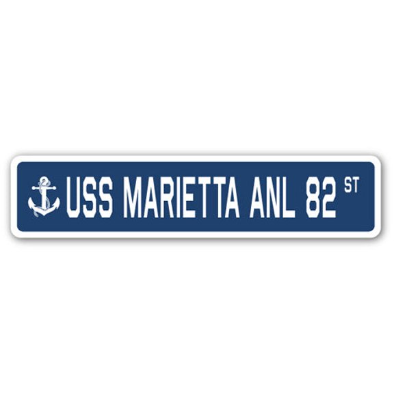 USS MARIETTA ANL 82 Street Sign us navy ship veteran sailor gift