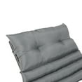 thumbnail image 5 of 2 Pieces Indoor Outdoor Lounge Chair Cushion Set With Adjustable Strap, Replacement Patio Funiture Seat Cushion, Can Be Secured With a Button and Cord Closure, Chaise Lounge Cushion, Grey, 5 of 8