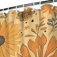 thumbnail image 3 of Yellow Floral Butterfly Bee Wildflower Shower Curtain 72x72, Boho Sunflower Design for Bathroom, Quick-Dry Polyester with Hooks, Country Rustic Farmhouse Vintage Look, 3 of 5