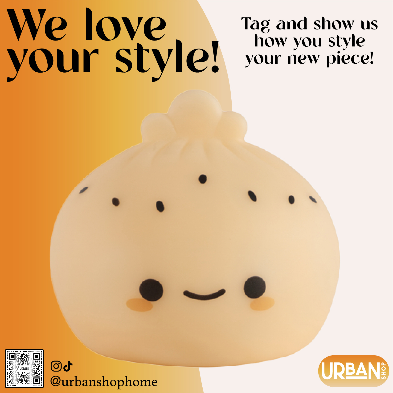 Urban Shop 3.75" H x 4.25" W Dumpling Figural Mood Light