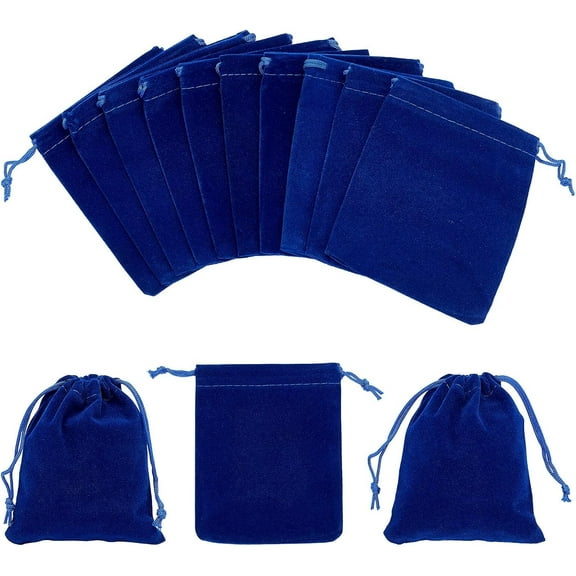 30 Pcs Velvet Drawstring Bags 4.7×3.9" Large Velvet Pouch Velvet Jewelry Bags Big Wrapping Bags Drawstring Jewelry Pouches for Wedding Favors Christmas Party Favors Birthday(Dark Blue)