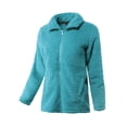 thumbnail image 2 of A2Y Women's Soft Sherpa Front Zipper Side Pockets Jackets Dusty Teal S, 2 of 3