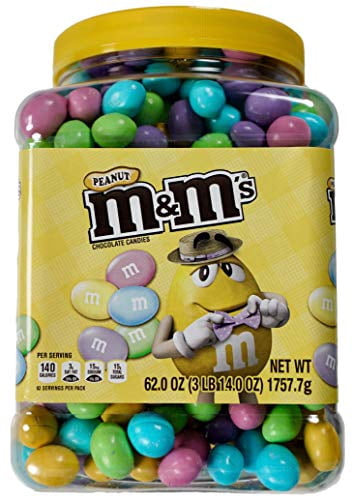 M&M'S Peanut Chocolate Easter Candy Jar (62 Ounce)