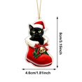 thumbnail image 3 of 2026 Christmas Home Party Decoration Christmas Flat Acrylic Ornaments Cute Mini Hanging Pendants Xmas Tree Decorations Car Interior Rearview Mirror Hanging Decor Festive Small Gift For Holiday, 3 of 7