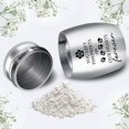 thumbnail image 3 of 1Pc 1.57 Inch Mini Stainless Steel Cremation Urn Pet Memorial Small Urns for Cats and Dogs Ashes with Velvet Pouches and Text Design - You Left Pawprints on Our Hearts Forever, 3 of 7