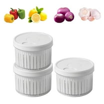 HXRH Fresh Keeping Box,3Pack Durable Vegetable Storage Containers,Reusable Fruit and Veggie Savers for Onion,Tomato