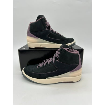 Air Jordan 2 Retro Women's Size 6.5 Black Suede Mauve Athletic Shoes DX4400 005