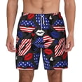 thumbnail image 2 of Picia American With Lips pattern Mens Swim Trunks with Compression Liner Stretch Beach Shorts Quick Dry with Zipper Pockets No-Chafing Board Shorts-X-Large, 2 of 9