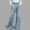 Light Blue, variant on JUSLIO Womens Pants,Lace Trim Full Length Casual Denim Trousers Solid Jeans