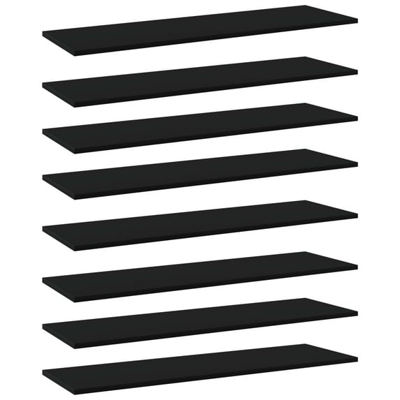 Bookshelf Boards Charmma Bookcase Panels 8 pcs Black 39.4"x11.8"x0.6" Chipboard