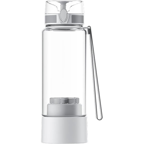 Smart PEM Hydrogen Water Bottle Generator, Portable Hydrogen-Rich Water Cup with SPE Technology, Rechargeable Water Purifier Bottle, 450ml Molecular Hydrogen Water Machine for Travel White