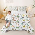 thumbnail image 2 of Metsweet Safari Dino Elephant Giraffe Queen Comforter Set 3 Pieces, Cartoon Animal Comforter Sets Queen, Green Gray White,1 Comforter and 2 Pillowcases, 2 of 6