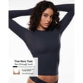 thumbnail image 2 of Camiseta INLYRIC, manga larga, cuello redondo, entallada, top corto, 2 of 6