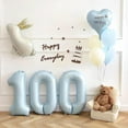 thumbnail image 4 of 40 Inch Big Number Balloons Light Blue Number 0 Balloon for Kids Birthday Party Self Inflating Foil Digit Balloon for Anniversary Graduations for Birthday Party Decorations (Light Blue 0), 4 of 13