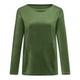 thumbnail image 5 of Homenesgenics Velvet Tops for Women Fashion Women Pullover Solid Long Sleeve Casual Shirt Blouse Tops/Green S, 5 of 8
