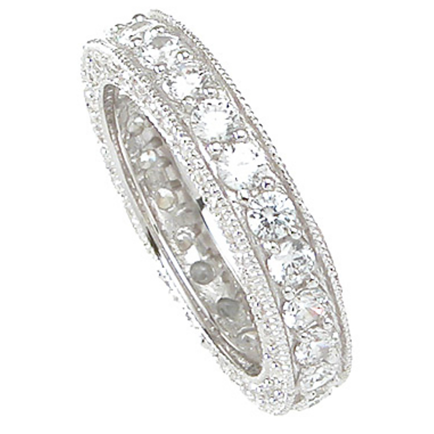 LaRaso Co CZ Wedding Band Eternity Anniversary Ring for Women Size 9 - image 2 of 4