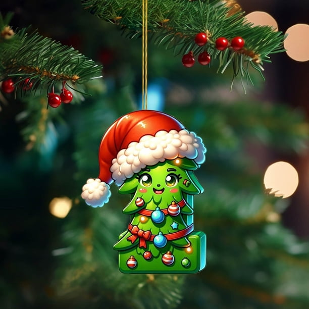 Árbol de Navidad Decoraciones Árbol de Navidad Acrílico 2D 26 Letra Colgante Regalo Decorativo Familia Fiesta de Navidad Colgante