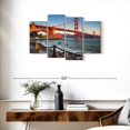 thumbnail image 3 of Elephant Stock Golden Gate Bridge Waters Wall Art - Horizontal Multi Panel Canvas - Living Room Wall Decor - Architecture Multi Panel - Gray And Blue Decor - 36" x 22", 3 of 8