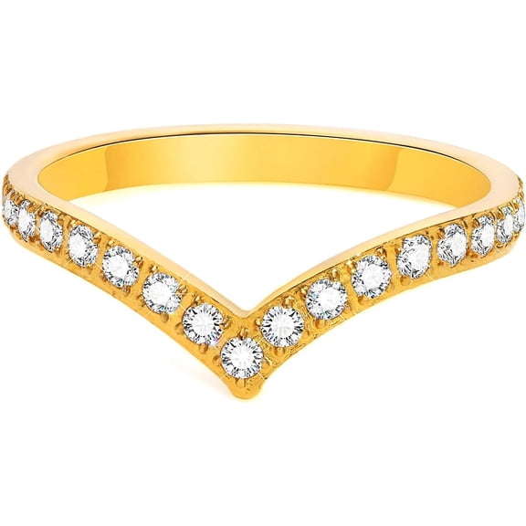 BQF Women's Stackable Chevron Stainless Steel Rings, Gold Silver Tones Plain & Stone Styles Ring
