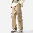 thumbnail image 4 of Streetwear 2024 Spring Waterproof Cargo Pants Men Solid Color Harajuku Casual Man Pants Multi-pocket Straight Trousers, 4 of 6