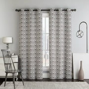 Justin Printed Blackout Window Grommet Top Curtain Panels 76"Wx84"L(Pair)