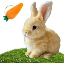 Outfany Realistic Bunny Toy, Bunny Pal, Easter My Realistic Bunnypal Toys, Bunbi Realistic Stuffed Animal, Bundy Robot Rabbit for Kids, Handmade Plush Interactive Bunnies Basket Stuffers (Yellow1)