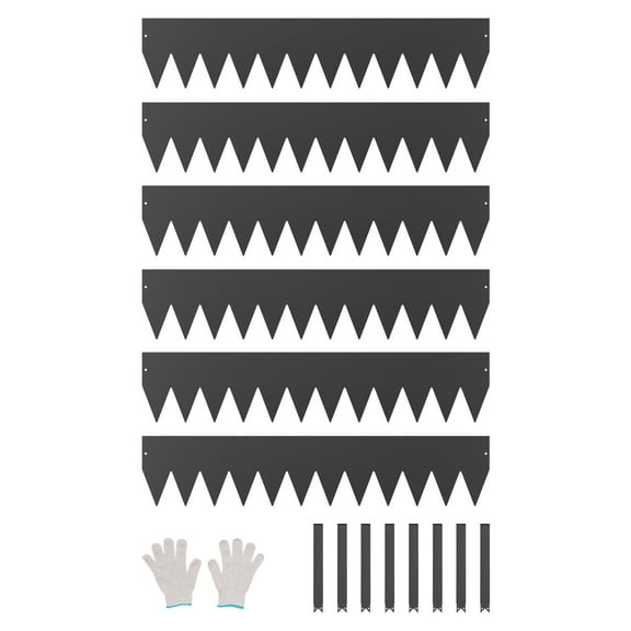 VEVOR Steel Landscape Edging, 6 Packs 40 x 8 in Rust-Resistant Metal Landscape Edging, Bendable Garden Edging Border, Heavy Duty Lawn Edging, Easy-to-Install, Flower Bed Yard Pathway Divider Black