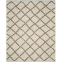 SAFAVIEH Dallas Jerrie Geometric Shag Area Rug, Ivory/Beige, 8'6" x 12'