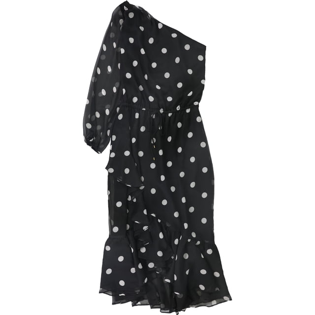 Vestido de un hombro con lunares Ralph Lauren Mujer Negro 6