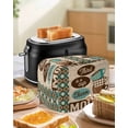 thumbnail image 4 of Teal Brown Retro Coffee Toaster Cover 2 Slice, Small Kitchen Appliance Covers, Farmhouse Vintage Art Watercolor Toaster Oven Cover with Loop, Bread Machine Cover Polyester Dust Cover Protection, 4 of 4