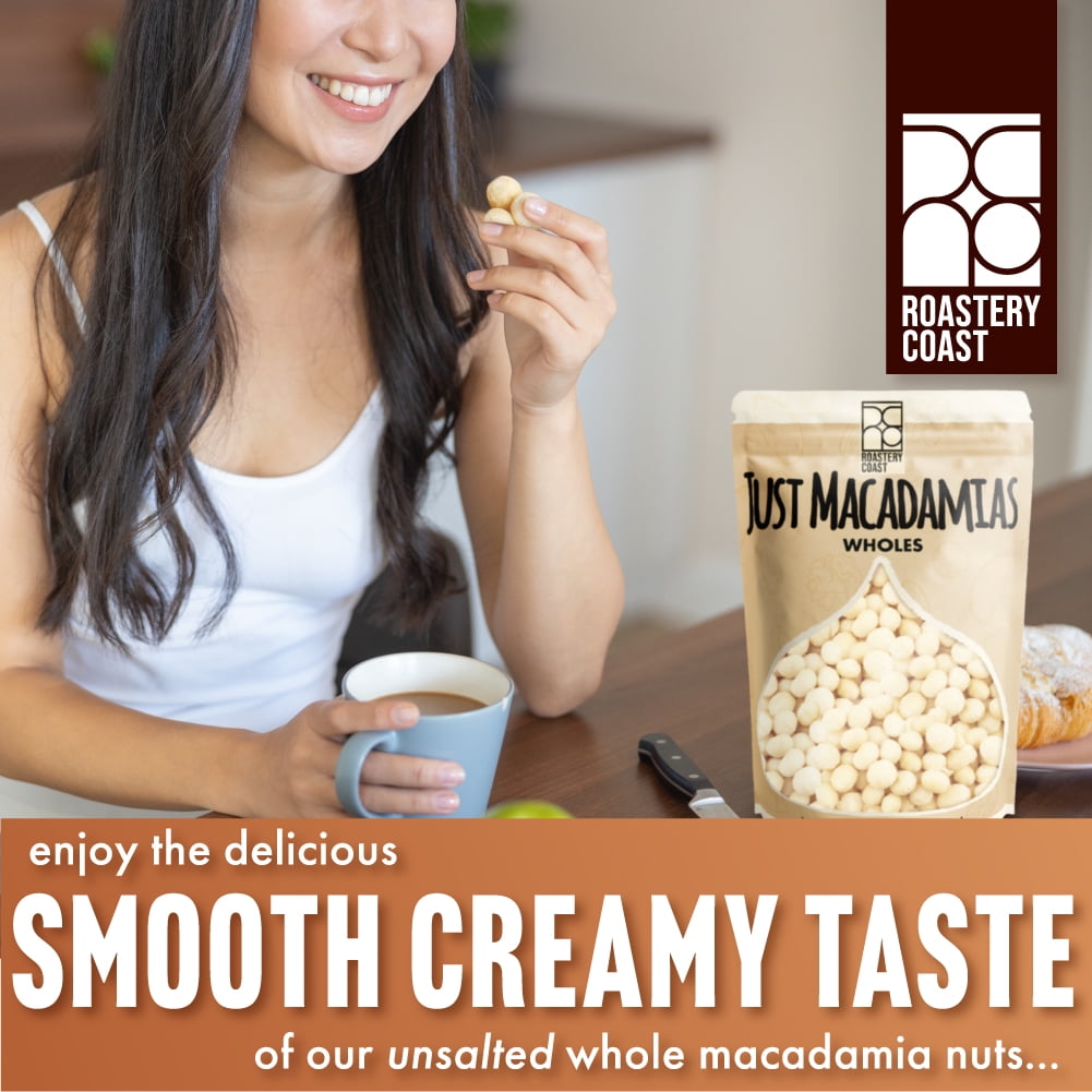 Roastery Coast - Daily Nuts | Just Raw Macadamia Nuts Unsalted | 3 Pounds | Bulk Nuts | Wholes | Healthy Nuts | Gluten free | Macadamia nut butter | Non GMO | Nut snacks | Unsalted | Keto snack