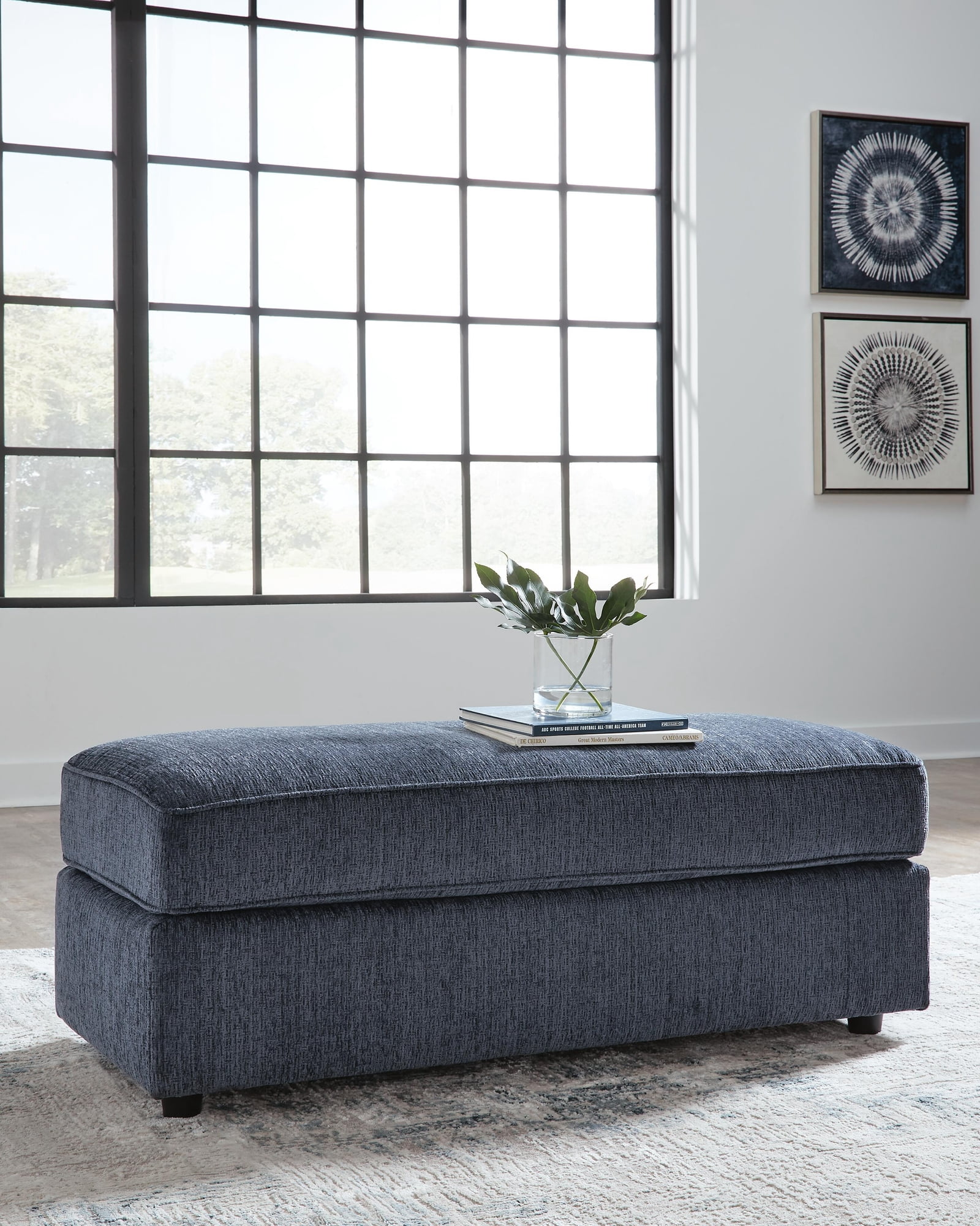 Signature Design by Ashley Albar Place Oversized Accent Ottoman, Cobalt