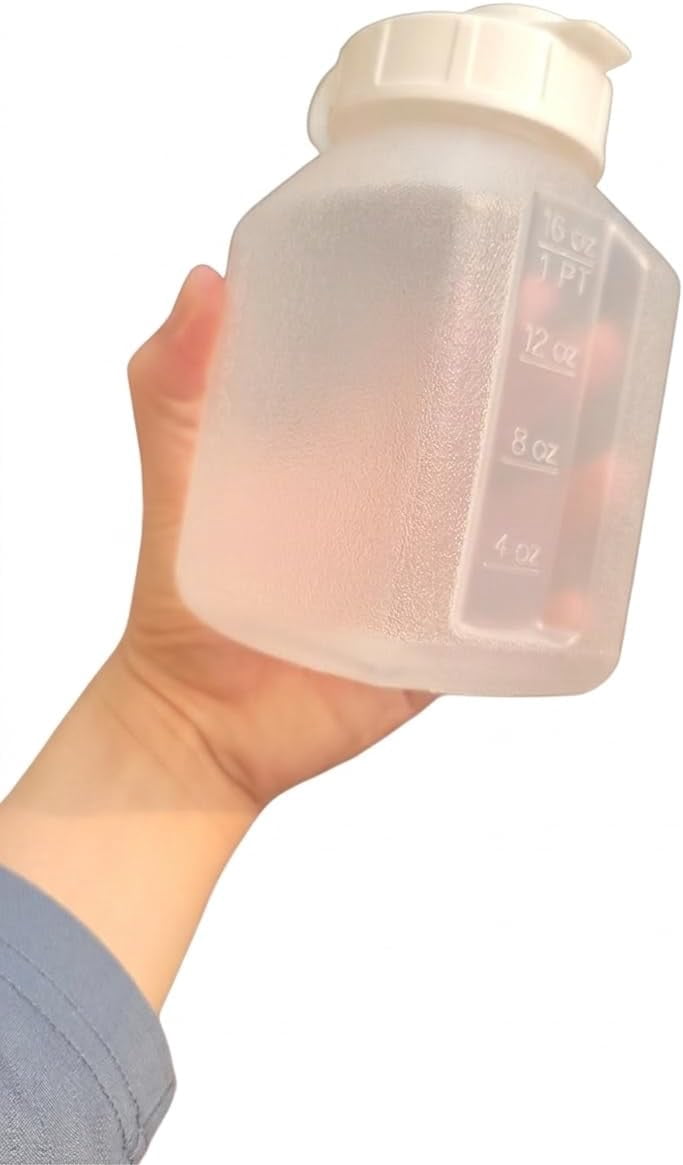 16 fl. oz Water Bottle Refrigerator Shaker, Pitcher, Engraved Measurements, Mixer, Leak Resistance, BPA Free (2-Pack)