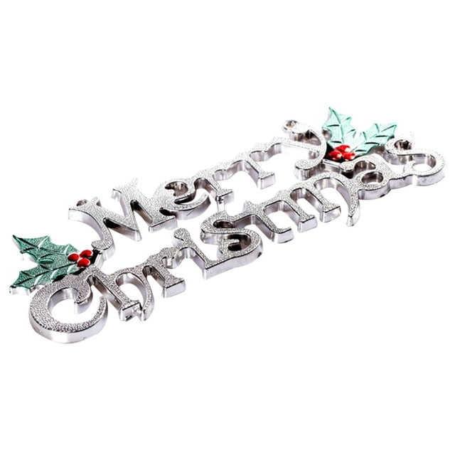 Adornos navideños, adornos navideños, regalos navideños, decoración de árbol de Navidad de 40 cm, tarjeta de carta alegre brillante para colgar, adorno para tablero de letras
