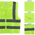 thumbnail image 3 of 4XL- Yellow Safety Vest With 2 Pockets ASIN/ISEA Standars, 3 of 4