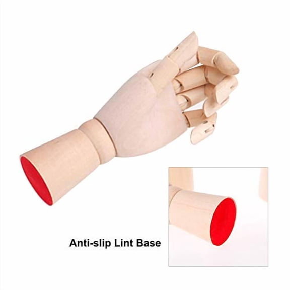 Wooden Hand Model, 7" Kid’s Art Mannequin Hand Sectioned Opposable Articulated Left and Right Hand Flexible Fingers Figure Manikin Hand Model for Sketching, Drawing, Painting by Gi
