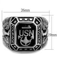 thumbnail image 6 of Silver Navy Ring for Men and Women Unisex Courage and Devotion, 6 of 6