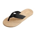 thumbnail image 2 of Women's Braided Flip Flops - Thick Strap Woven Flat Sole Thong Sandals for Summer, Beach & Casual Daily Wear, 2 of 5