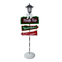 Northlight Solar-Powered North Pole Light Up Lantern Post Christmas Sign - 49.75"