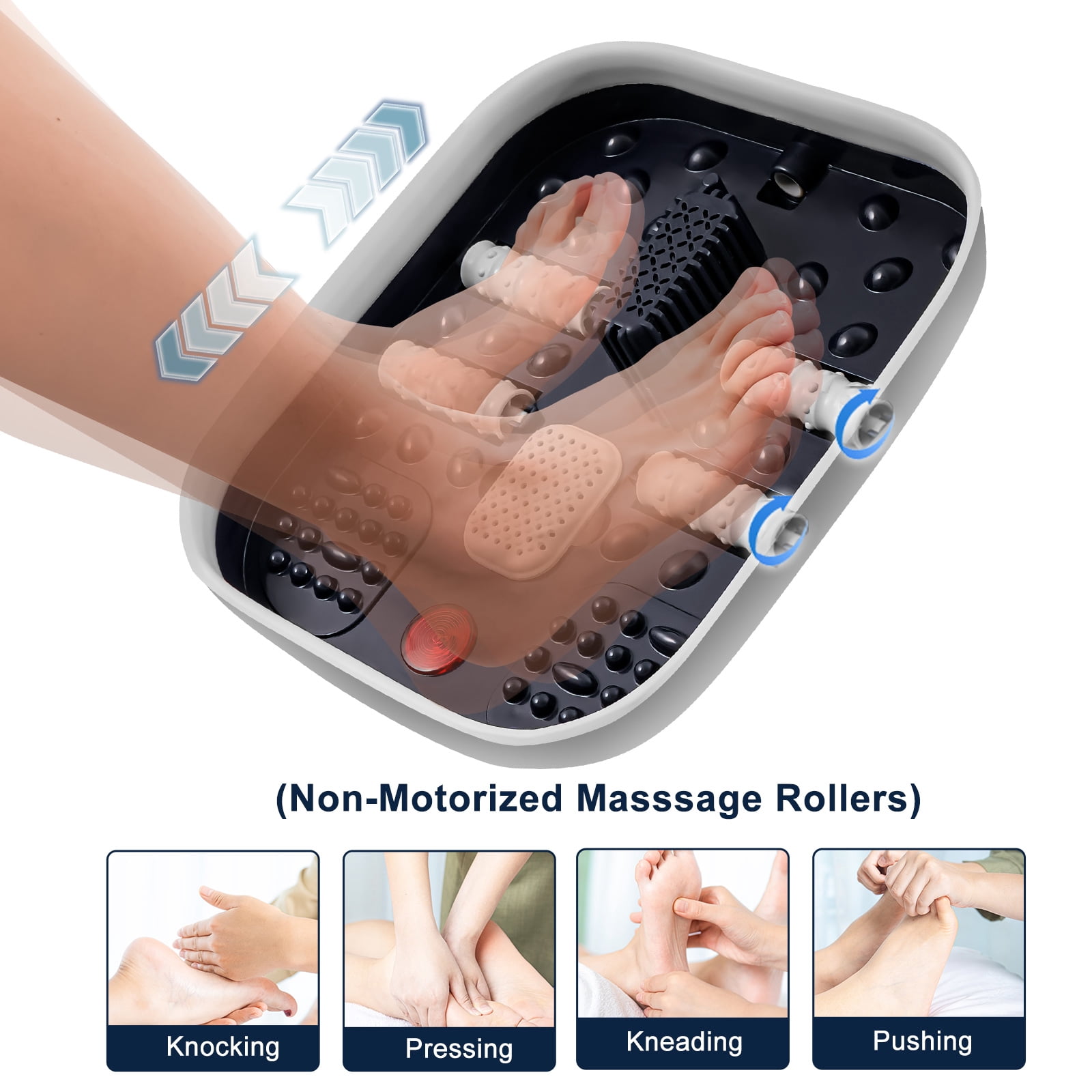 Foot Bath Spa with Heat, Remote Control, Massage Rollers, Bubble, Foot Pedicure Kit