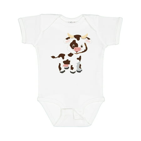 

Inktastic Cute White Holstein Cow with Brown Spots Gift Baby Boy or Baby Girl Bodysuit