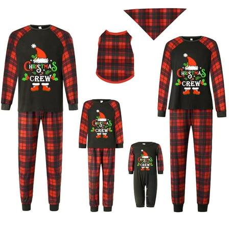 

Tregren Christmas Family Matching Plaid Flannel Pajama Pj Sets