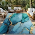 thumbnail image 3 of Fsddascl Marble Teal Yellow Outdoor Rug for Patio/Deck/Porch, Non-Slip Large Area Rug 4 x 6 Ft, Modern Art Ink Painting Indoor Outdoor Rugs Washable Area Rugs, Reversible Camping Rug Carpet Runner, 3 of 5