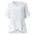 thumbnail image 4 of CHOK 2023 Blouse Décontractée pour Femmes Manches Lotus Col en V Rayures Imprimé Irrégulier T-Shirt Vert TTG, 4 of 6